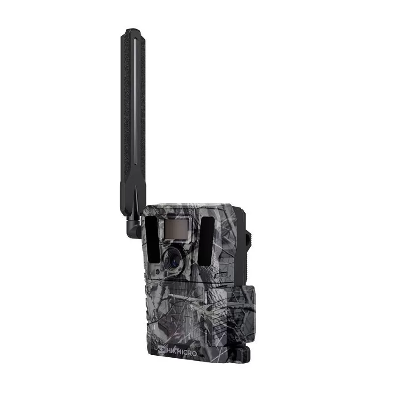 Câmera de captura fotográfica Hikmicro TRAIL CAMERA M15 4G com foto de 5 MP + vídeo 1080p. Detecção PIR de até 25 m. Conexão com o aplicativo HIKMICRO SIGHT.