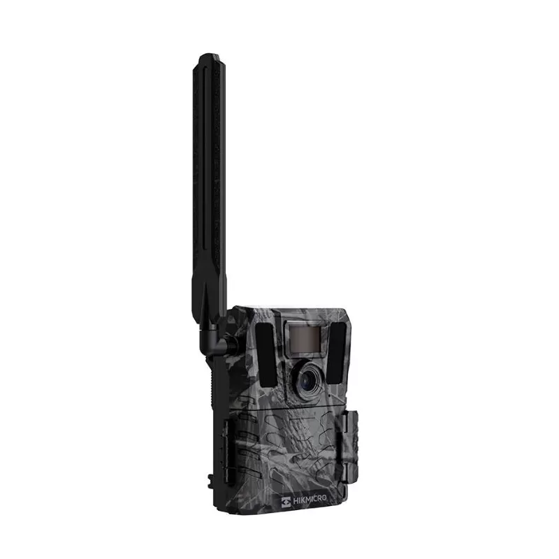 Câmera de captura fotográfica Hikmicro TRAIL CAMERA M15 4G com foto de 5 MP + vídeo 1080p. Detecção PIR de até 25 m. Conexão com o aplicativo HIKMICRO SIGHT.