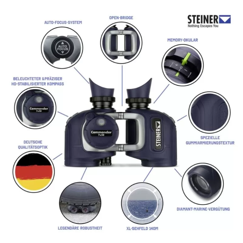 STEINER COMMANDER 7X50 COM BÚSSOLA - Novo modelo