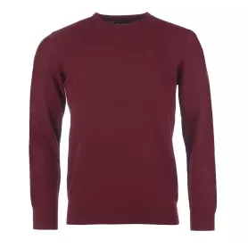 Barbour Essential Lambswool Crew Neck Maroon