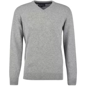 Barbour Essential lambswool V Neck Grey marl