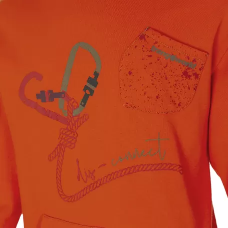 SUDADERA DISCONNECT ROJO ANARANJADO