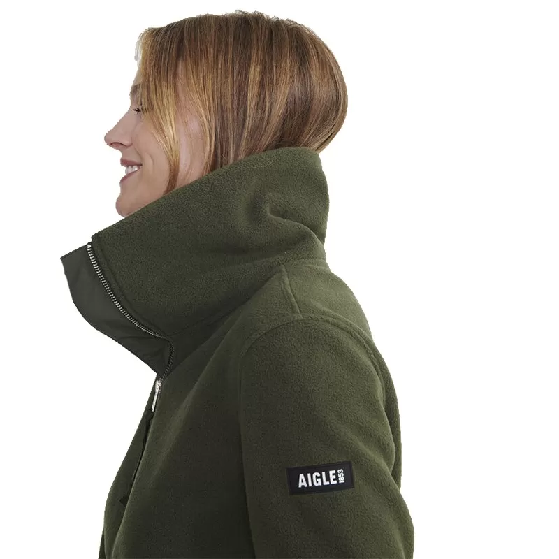 Jaqueta Aigle Bimaterial Verde Fleece