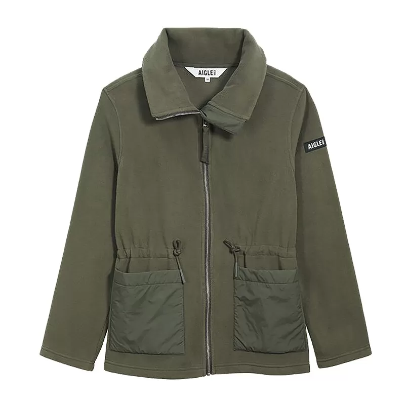 Jaqueta Aigle Bimaterial Verde Fleece