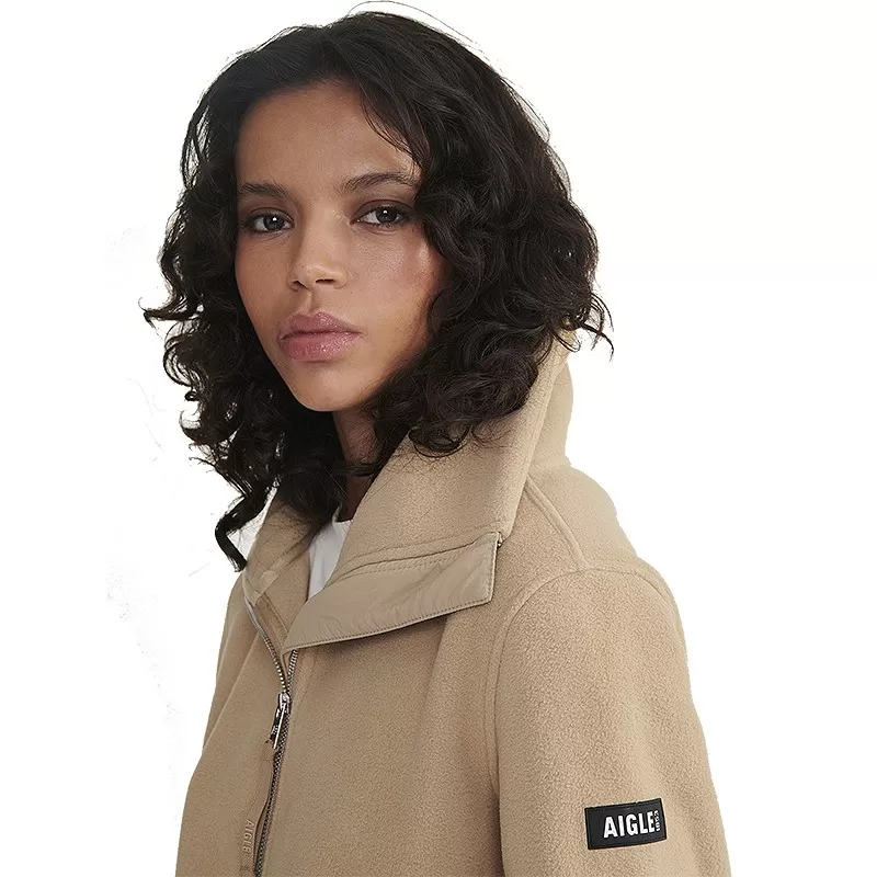 Jaqueta de lã bege bimaterial Aigle