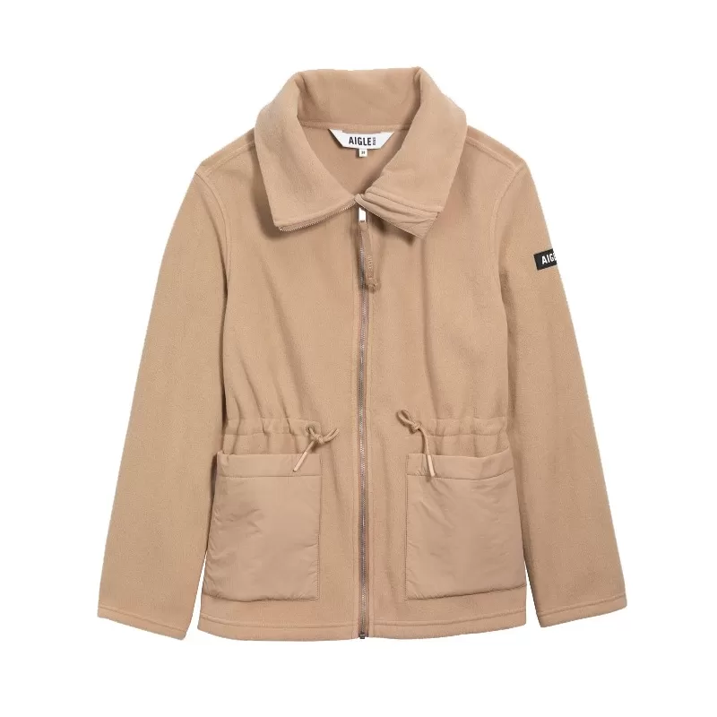 Jaqueta de lã bege bimaterial Aigle