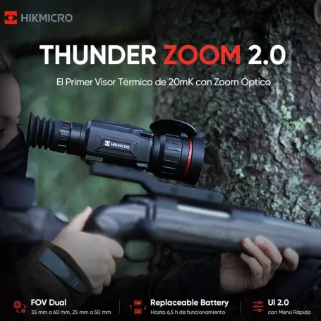 Visor HikMicro THUNDER 2.0 ZOOM TQ60Z 640X512, 12 um.   NETD 20 mk. 60 mm. 3000 mt.