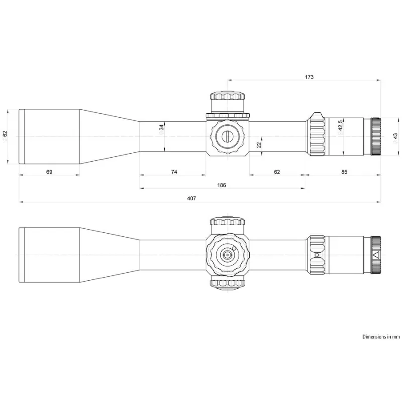 Luneta KAHLES K624i - 6-24x56 CCW SKMR4 com Direita
