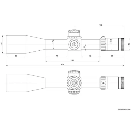 Luneta KAHLES K624i - 6-24x56 CCW SKMR4 com Direita