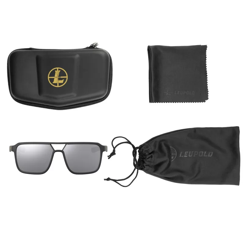 Óculos de sol LEUPOLD BRIDGER - Armação preta / Lente cinza claro brilhante