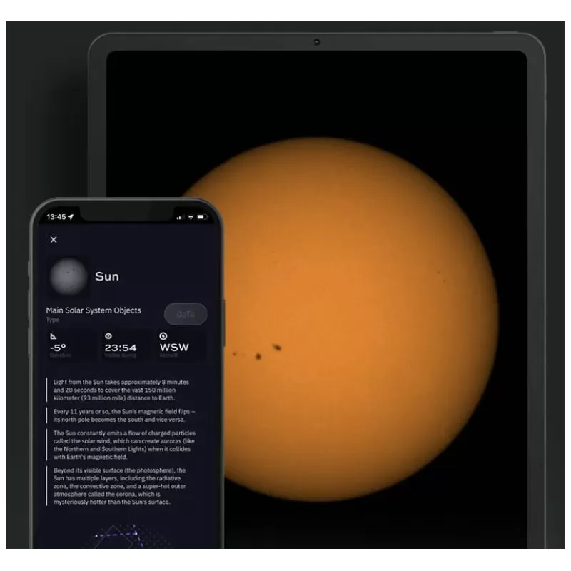 Filtro solar para telescópios Unistellar Equinox 2 e Evscope 2