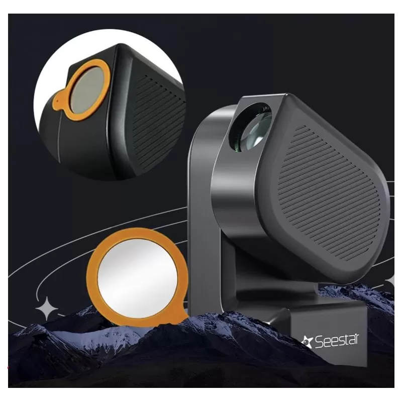 Filtro solar de polímero preto prateado ZWO para Seestar S50