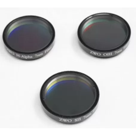 Conjunto de filtros ZWO Ha SII OIII de 36 mm, 7 nm, espessura de 2 mm