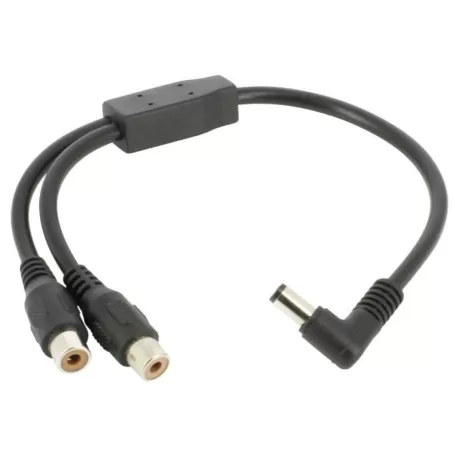 Conector macho ZWO Y Finder (5,5*2,1 mm) para 2 conectores RCA fêmea Conector macho ZWO Y Finder (5,5*2,1 mm) para 2 conectores RCA fêmea