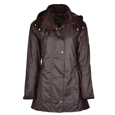 Jaqueta Oxford Azul Olivia Marrom Encerada