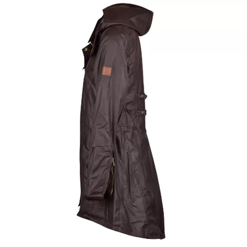 Jaqueta Oxford Azul Olivia Marrom Encerada