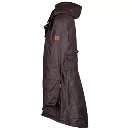 Jaqueta Oxford Azul Olivia Marrom Encerada