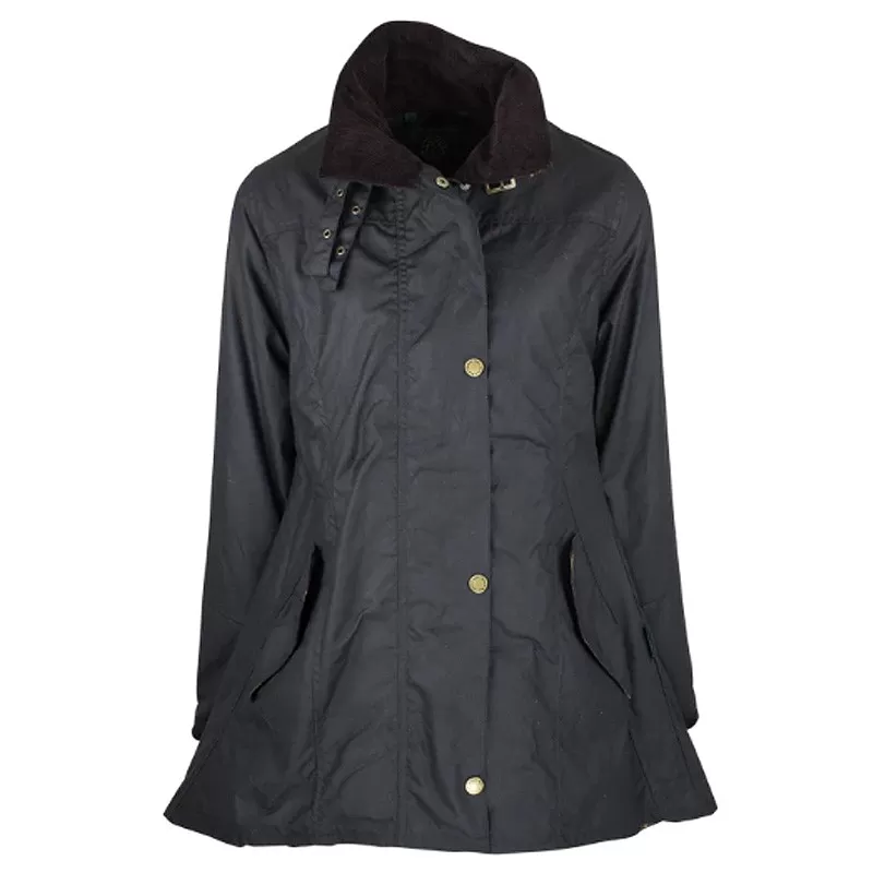 Jaqueta Oxford Azul Olivia Preta Encerada