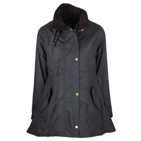 Jaqueta Oxford Azul Olivia Preta Encerada