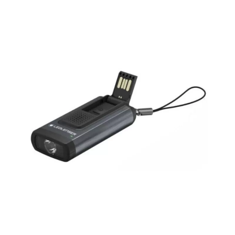 Chaveiro Led Lenser K6R 4GB Memória Cinza Recarregável USB-A Carregamento Led Vermelho OB