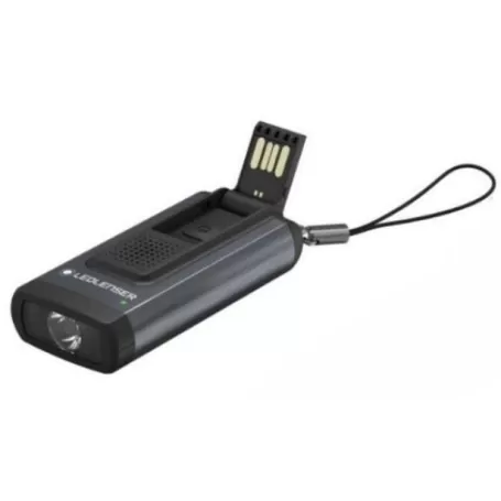 Chaveiro Led Lenser K6R 4GB Memória Cinza Recarregável USB-A Carregamento Led Vermelho OB