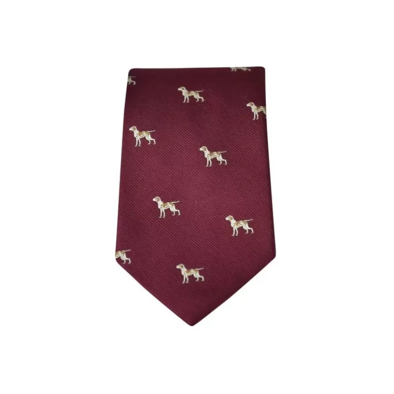 Gravata Oxford Blue Dog Silk Wine