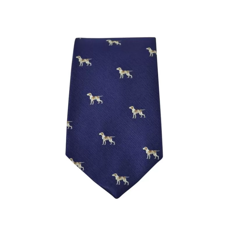 Gravata Oxford Azul Cachorro Seda Marinho