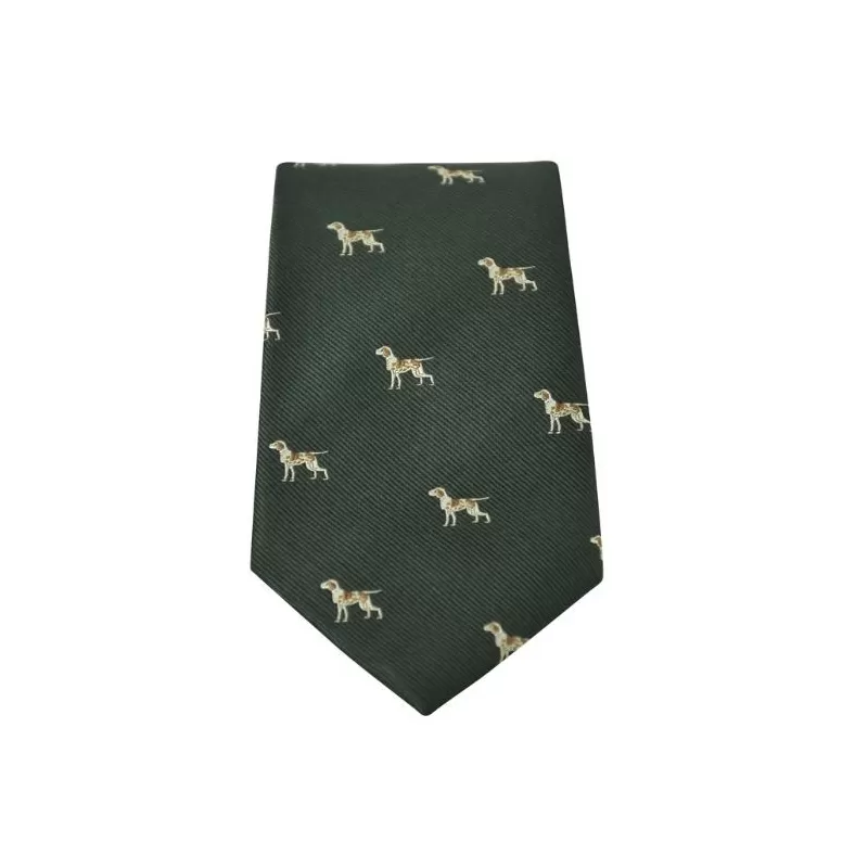 Gravata de seda Oxford Blue Dog Verde