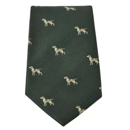 Gravata de seda Oxford Blue Dog Verde