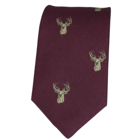 Gravata Oxford Blue Deer Silk Wine