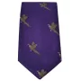 Gravata Oxford Azul Faisão Seda Roxa