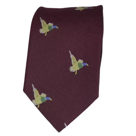 Gravata Oxford Blue Ducks de seda vinho Gravata Oxford Blue Ducks de seda vinho