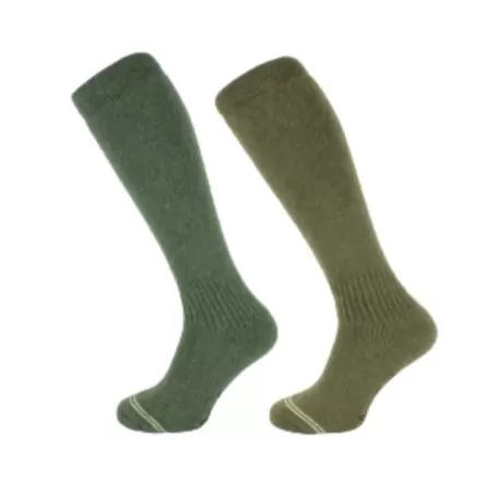 Meias altas de lã Oxford Blue (pacote com 2) Verde cáqui/verde Meias altas de lã Oxford Blue (pacote com 2) Verde cáqui/verde