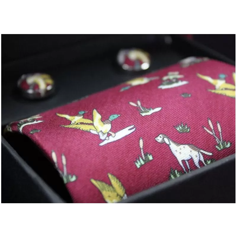 Caixa de gravatas e abotoaduras Oxford Blue Wine