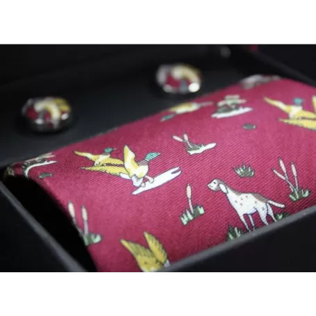 Caixa de gravatas e abotoaduras Oxford Blue Wine