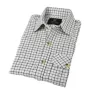 Camisa Oxford Azul Tattersall Meninos Manga Longa Vermelha