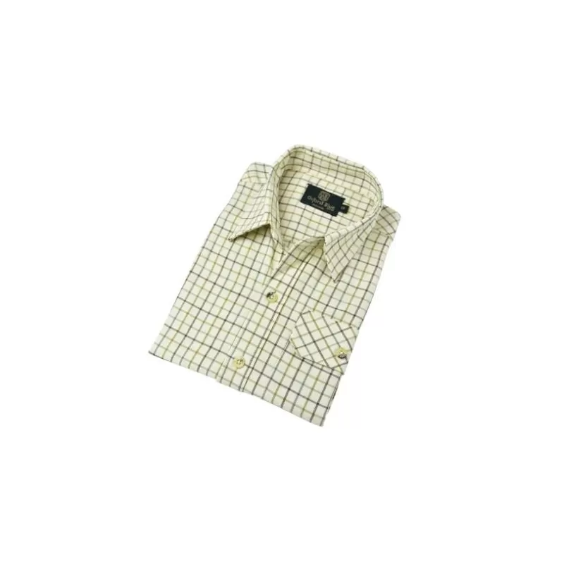 Camisa Oxford Azul Darwen para Meninos Manga Longa Marrom