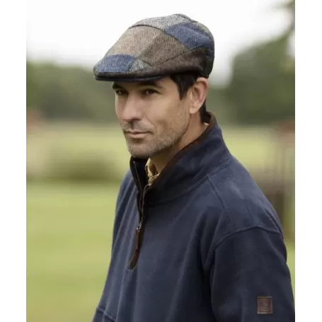 Boné Oxford Blue Harris Tweed Patchwork Misto