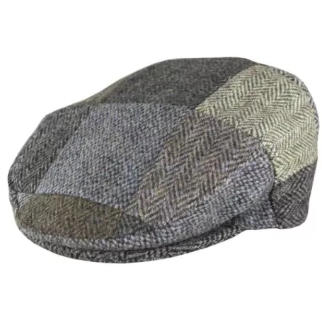 Boné Oxford Blue Harris Tweed Patchwork Misto Boné Oxford Blue Harris Tweed Patchwork Misto