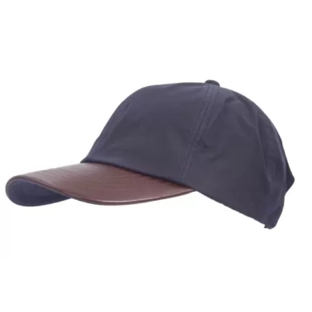 Boné Oxford Blue Peak Baseball Couro Ceroso Azul Marinho