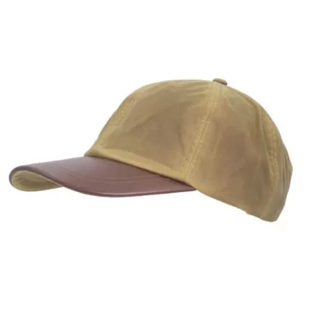 Boné Oxford Blue Peak Baseball Couro Cera Bege