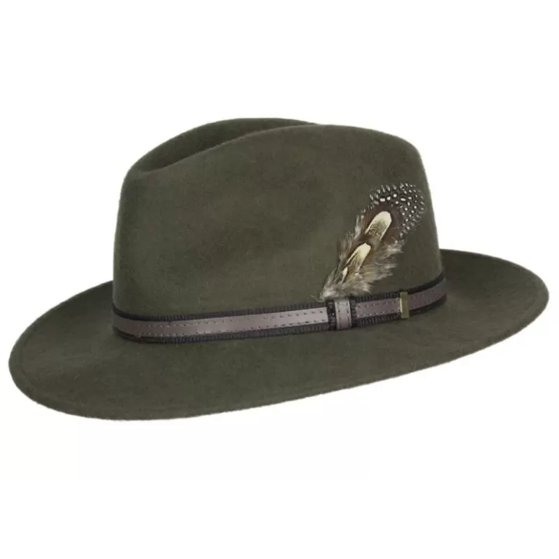 Chapéu de feltro Oxford azul Fedora unissex cáqui Chapéu de feltro Oxford azul Fedora unissex cáqui