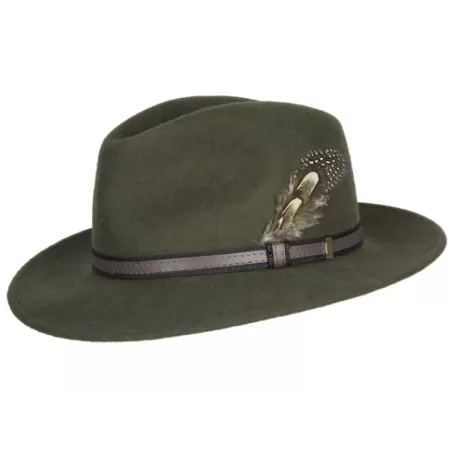 Chapéu de feltro Oxford azul Fedora unissex cáqui Chapéu de feltro Oxford azul Fedora unissex cáqui