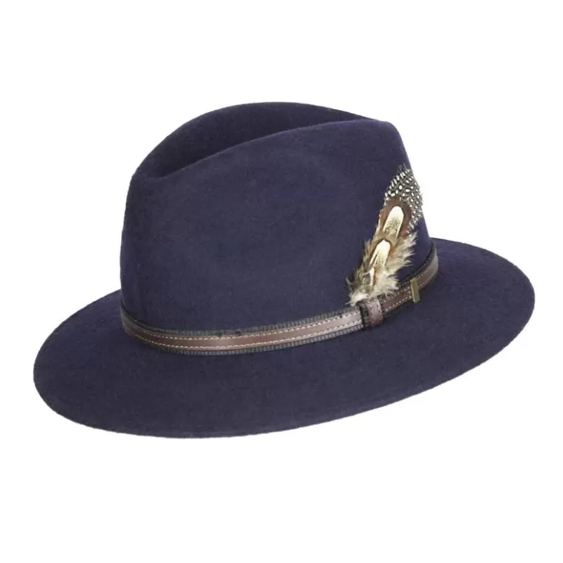 Chapéu Oxford de feltro Fedora azul marinho unissex Chapéu Oxford de feltro Fedora azul marinho unissex
