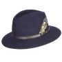 Chapéu Oxford de feltro Fedora azul marinho unissex