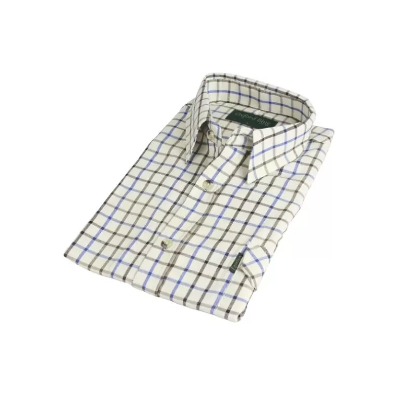 Camisa Oxford Azul Big Tattersal Marrom/Azul Camisa Oxford Azul Big Tattersal Marrom/Azul