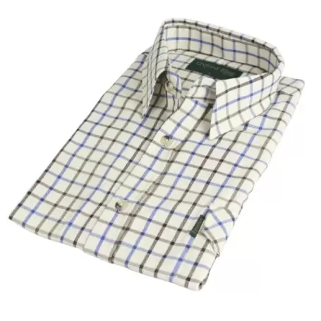 Camisa Oxford Azul Big Tattersal Marrom/Azul Camisa Oxford Azul Big Tattersal Marrom/Azul