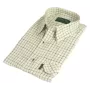 Camisa Oxford Azul Darwen Xadrez Marrom
