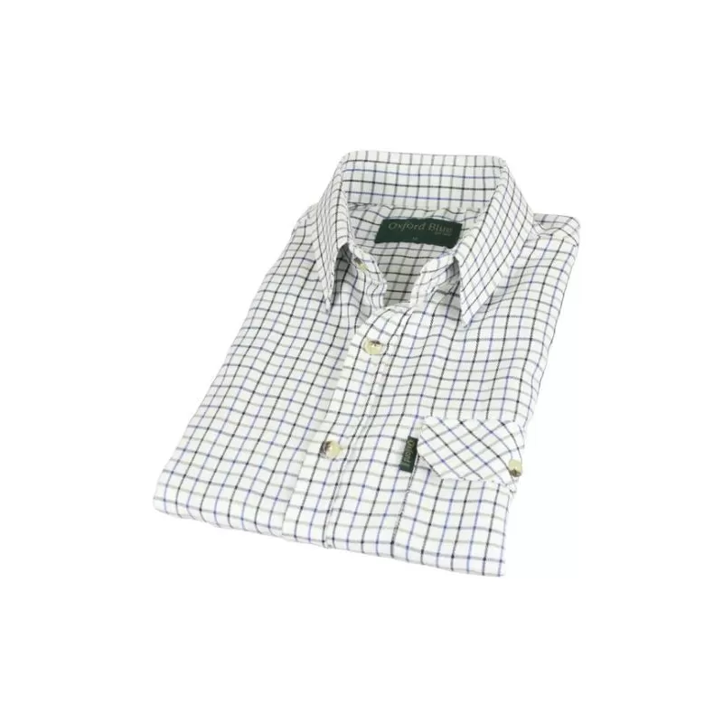 Camisa Oxford Azul Tattersal Azul Camisa Oxford Azul Tattersal Azul