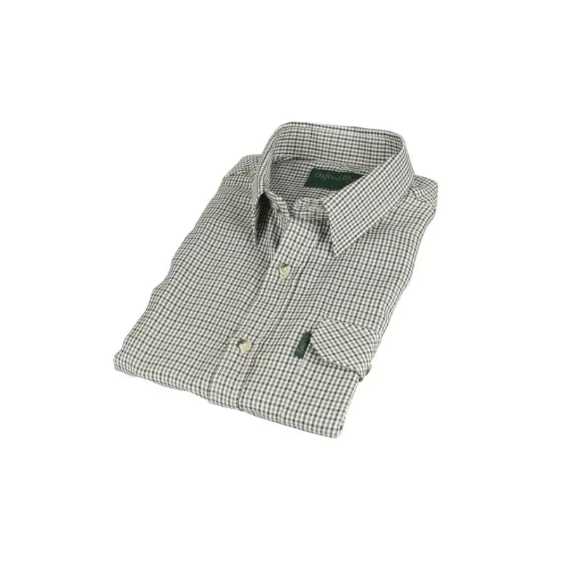 Camisa Oxford Azul Dente de Cachorro Verde Camisa Oxford Azul Dente de Cachorro Verde